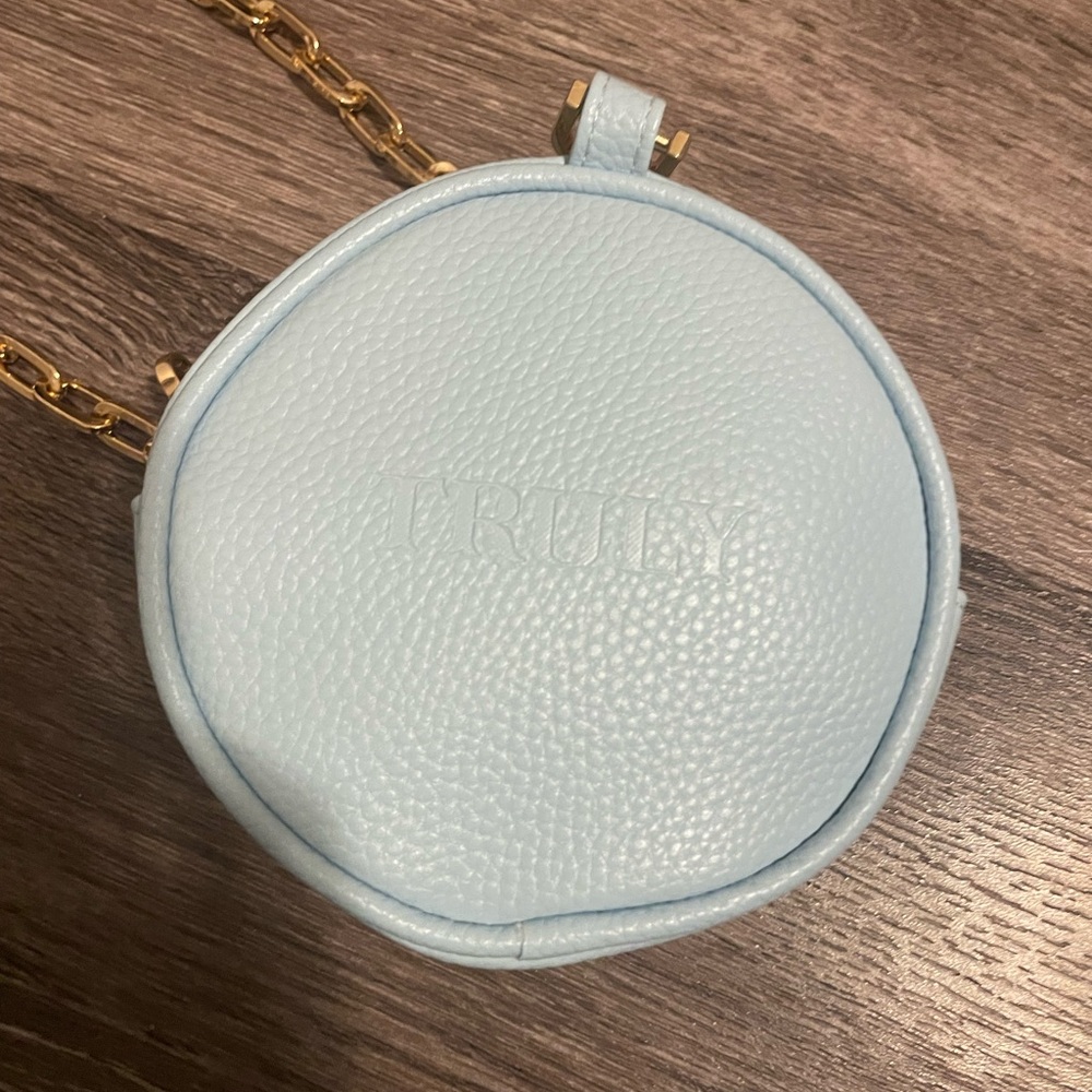 Truly Purse. Tiffany blue. Perfect for cosmetics. Brand New.